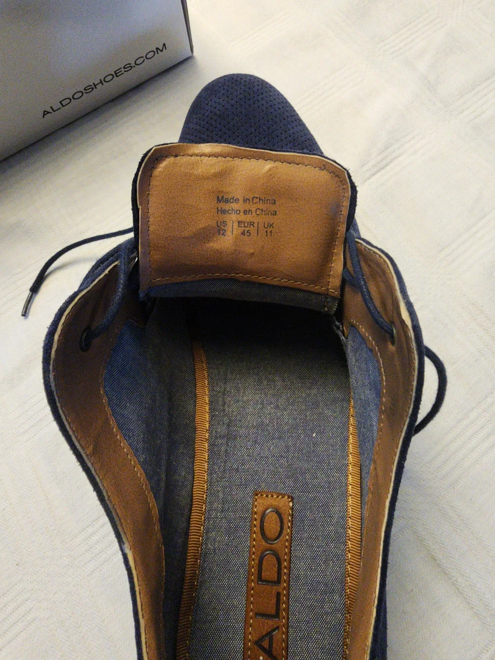 Aldo Men's Navy Perforated Suede Derby Shoes